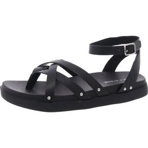 Sun + Stone Black Strappy Ankle Strap Sandals